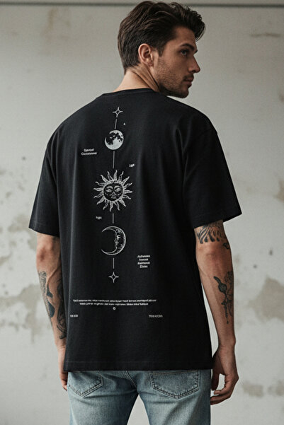 Teenage Millionaire Pánské oversize tričko Salas The Moon Černý Kulatý Výstřih