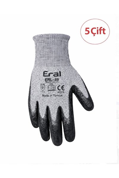 Eral ERL-49 Nitril Kaplı İş Eldiveni 5 Çift