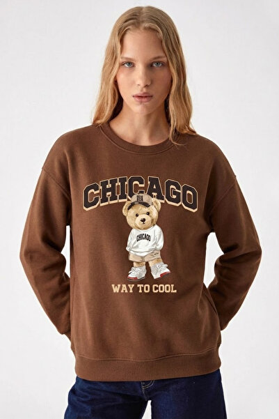 COMBİNE MİCHAİL Ženska smeđa majica Chicago Bears Štampano