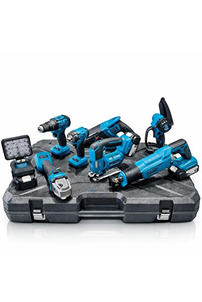 Hanswerk 8 Lİ SET Testere-Makas-Işık-Dekupaj-Matkap-Hilti-Spiral-Torklu 4 Bat...
