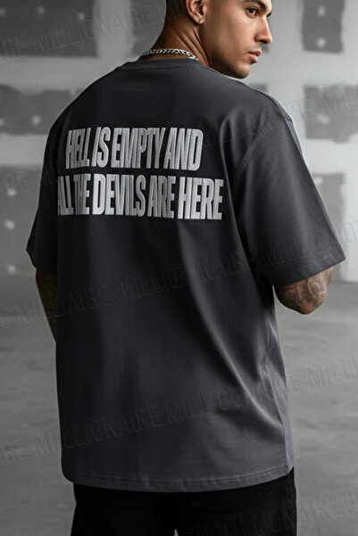 Teenage Millionaire Tricou Salas supradimensionat, afumat, cu imprimeu Hell &...