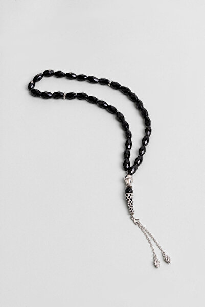 So CHIC... 24 cm Silver Prayer Beads with Natural Onyx Stone