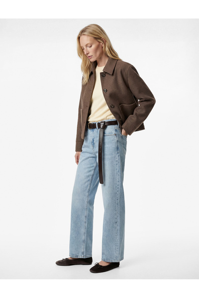 Koton Jachetă crop cu mâneci lungi, buzunare și nasturi