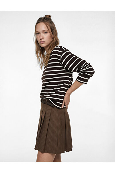 Koton Ριγέ μακρυμάνικο μπλουζάκι με λαιμόκοψη oversized