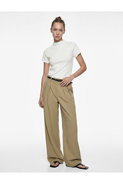 Koton Modal Blend Slim Fit Short Sleeve High Neck T-Shirt