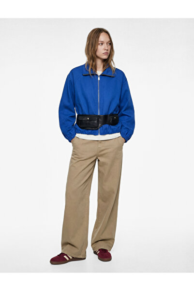 Koton جاكيت بياقة عالية وتفاصيل جيوب وسحاب أمامي