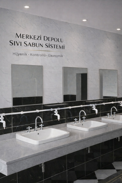 hilal kimya Σύστημα διανομής υγρού σαπουνιού 10 λίτρων με 6 βρύσες και κάτω π...