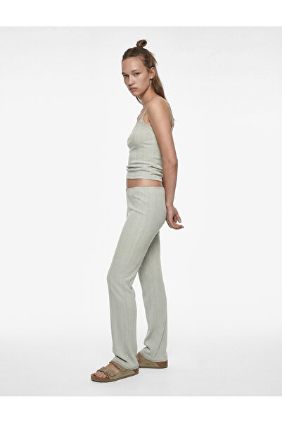 Koton Cotton Slim Fit Striped Pajama Bottoms with Elastic Waist