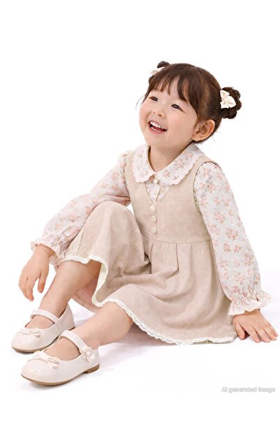 Kumru Σετ 2 Φορεμάτων με Φλοράλ Πουκάμισα για Κορίτσια Civil (Ηλικίες 2-5) - ...