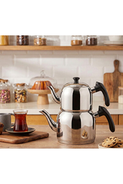 Özkent Vista Mini Boy 1,9 Lt Paslanmaz Çelik Çaydanlık Siyah