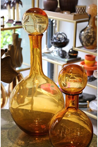 zepce design 2'li Toplu Amber Vazo 51cm ve 34cm