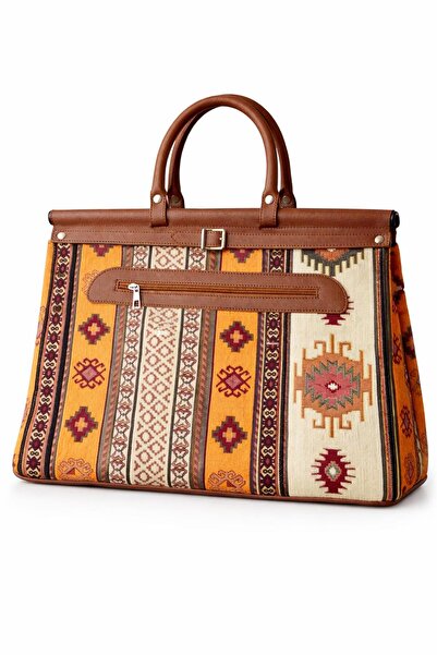 MATMASSEL EL-İX Etnik Desenli Bohem Kadın seyahat çantası 50*35*25 ölçülerinde