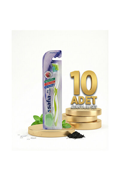 Safia Single Adult Medium Toothbrush 10Pcs