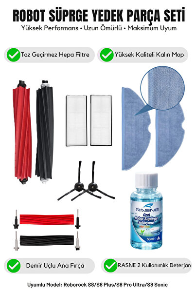 Asgard Grup ROBOROCK S8, S8+, S8 PRO ULTRA ΣΥΜΒΑΤΟ ΜΕ 1 Κύρια Βούρτσα, 2 Πλαϊ...