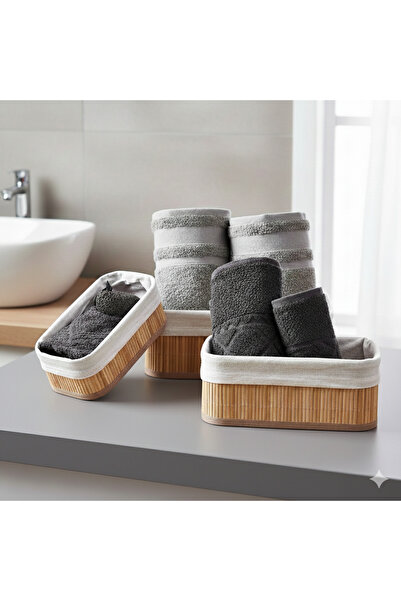 Euro Pink 3 Piece Bamboo Organizer Basket