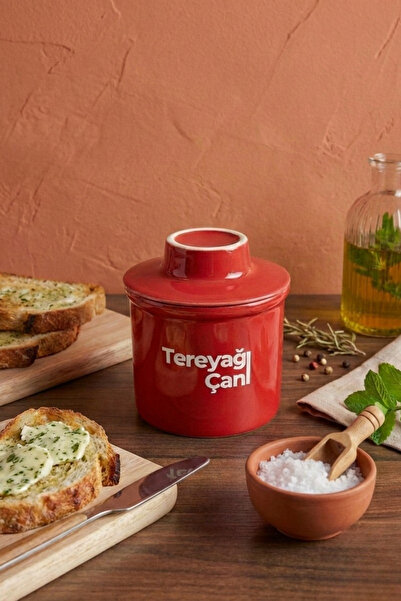 Tereyağı Çanı Çömlek - Seramik Tereyağı Saklama Kabı - Tereyağını Günlerce Ta...