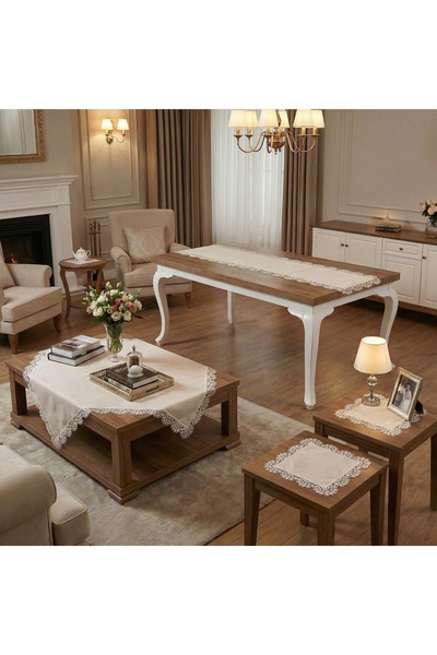 Finezza Set de living Violetta Lux, din țesătură de mătase otomană cu șiretur...