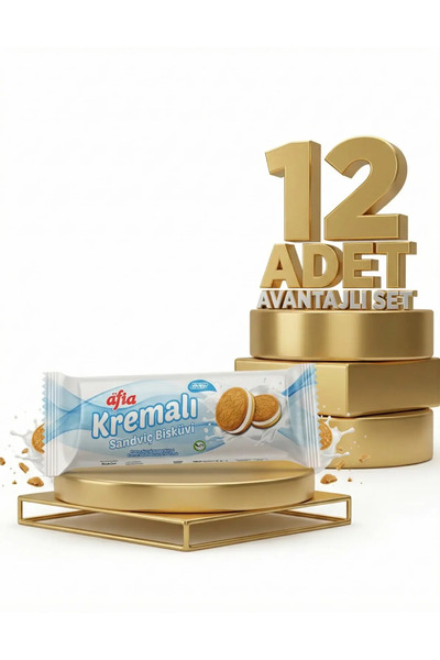Afia Vanilya Kremalı Sandviç Bisküvi 12x60 Gr