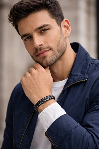 Kutcha Accessories Erkek Deri El Yapımı Örgü Bileklik