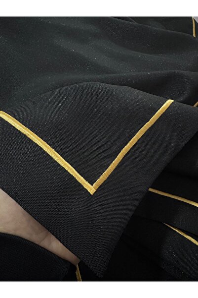 Zeren Home Piko Gold Wrap Detailed Polyester Linen Carefree Tablecloth Silver...