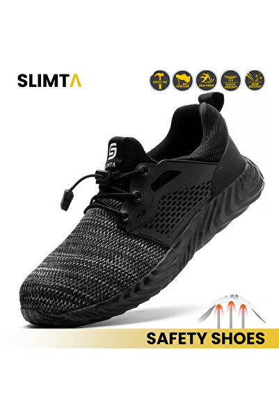 SLIMTA Safety Shoes for Men Women Steel Toe Boots Non-Slip Lightweight Breath...