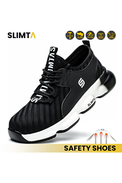 SLIMTA أحذية أمان للرجال والنساء، أحذية خفيفة الوزن قابلة للتنفس، مضادة للانز...