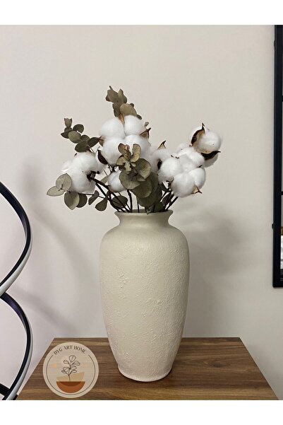 DygArtHome SERAMİK DOKULU OVAL VAZO (28CM)