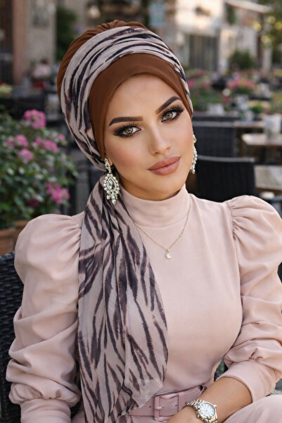 Aişe tesettür الكرمل زيبرا وشاح بونيه