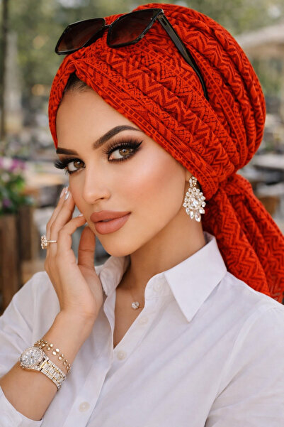 Aişe tesettür Taba Dantel Tokalı Bone