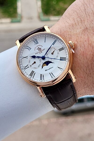 Santa Barbara Polo & Racquet Club Case Rose Cord Brown Color 42.5 mm Men's Wr...