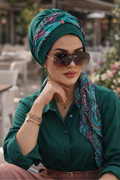 Aişe tesettür Нафтова етнічна хустка-40602