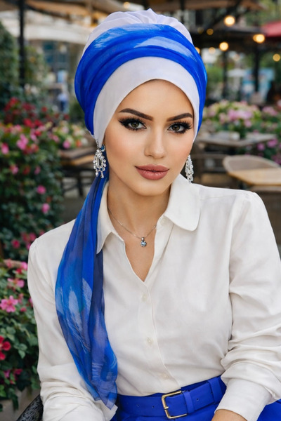 Aişe tesettür Φουλάρι με σχέδιο λευκής γραμμής