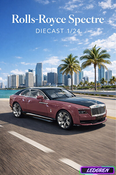 L'eDoren Pembe-Siyah Renkli Models Rolls Royce Spectre Morganite 1/24 Diecast...