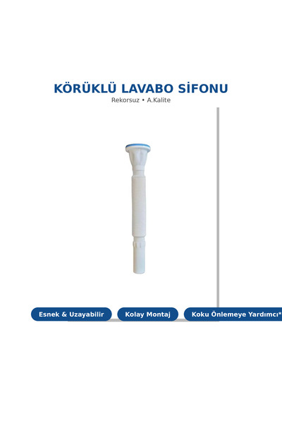 Muhtelif Rekorsuz Körüklü Lavabo Sifonu A.Kalite (Esnek Gider Hortumu)