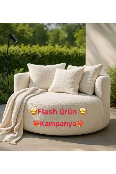 NAYAR HOME DESİGN TEK KİŞİLİK UMAY BERJERİ BEYAZ 96cm x 96cm