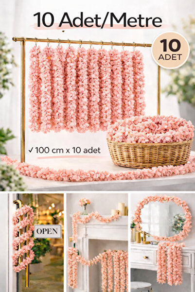 LİGROUND 10 Adet/metre Düğün Nişan Söz Dekor Çiçeği Asma Çiçek Süs Düğün Arab...
