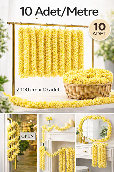 LİGROUND 10 Adet/metre Düğün Nişan Söz Dekor Çiçeği Asma Çiçek Süs Düğün Arab...