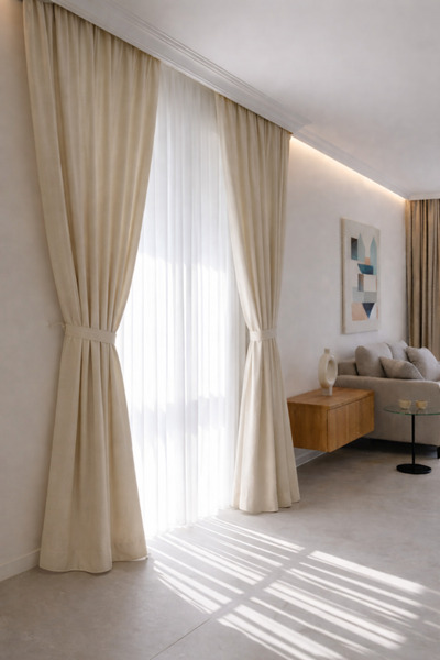 MZN Home Düz Sade Kenarlı Vintage Bej Keten Perde – Korniş/Halkalı, %100 Doğa...