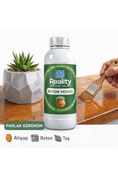 REALİTY YAPI Reality Çok Amaçlı Beton Taş Ahşap Vernik Kokusuz Şeffaf Parlak ...