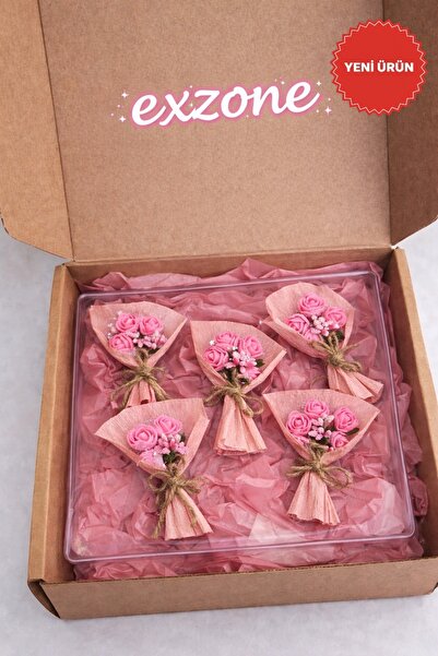 exzone 5 ADET MİNİ BUKET - MIKNATISLI - ANNEYE, SEVGİLİYE, ARKADAŞA HEDİYE-Ya...