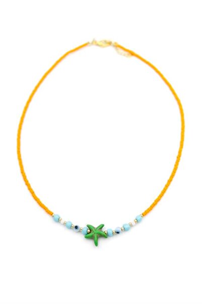 Royaleks Beaded Starfish Necklace - Orange