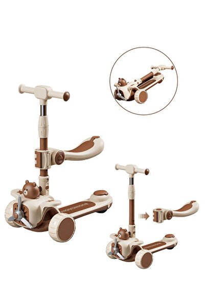 KidLe Kick Scooter fo Kids 3-in-1 with Led Light Flashing Wheels, Adjustable ...