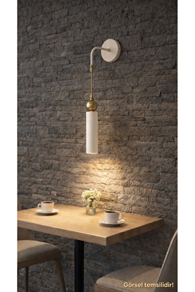 Bozyaka Aydınlatma Sparg Tekli Dekoratif Krem&Eskitme Kaplama Duvar Aplik (GÜ...
