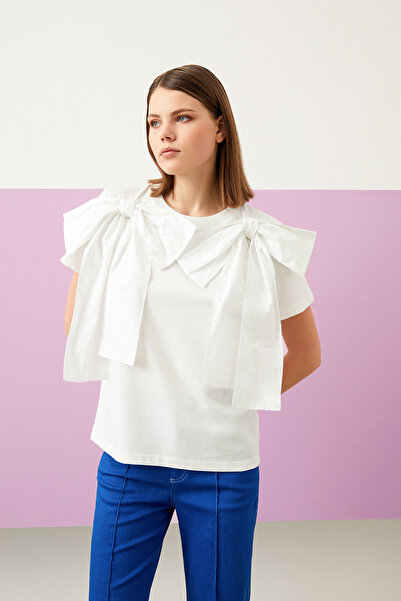 Jus De Pommes ECRU BLONDE SHORT SLEEVE BLUZ