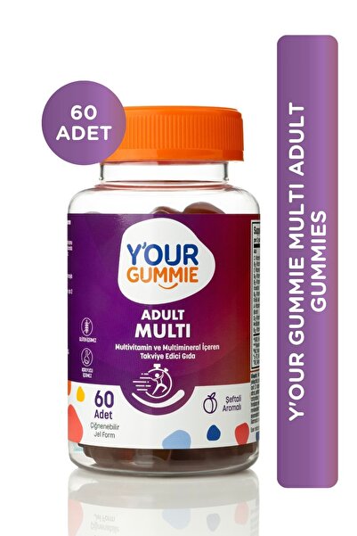 Y'our Gummie Multi Adult Gummie- Kadın & Erkekler için 60 Adet Çiğnenebilir M...