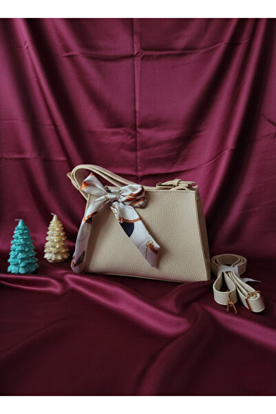 NO BRAND Hand and Shoulder Bag with Ribbon Detail