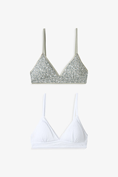 Penti Sutien de antrenament cu 2 piese, din bumbac, cu imprimeu leopard, pent...