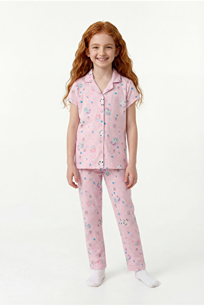 Penti Svetlo roza devojčica Lic Gabby majica i pidžama set
