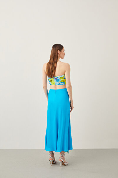 Jus De Pommes MAVİ DÜZ KESİM MAXİ ETEK