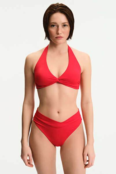 Penti Red New Triangle Twist Bikini Top